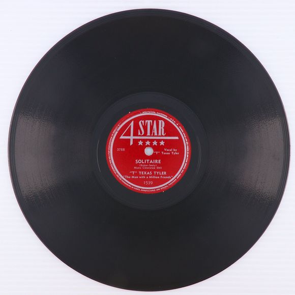 T. Texas Tyler Trouble Then Satisfaction / Solitaire 1950 10" 78 rpm Record 1539 - Picture 4 of 16